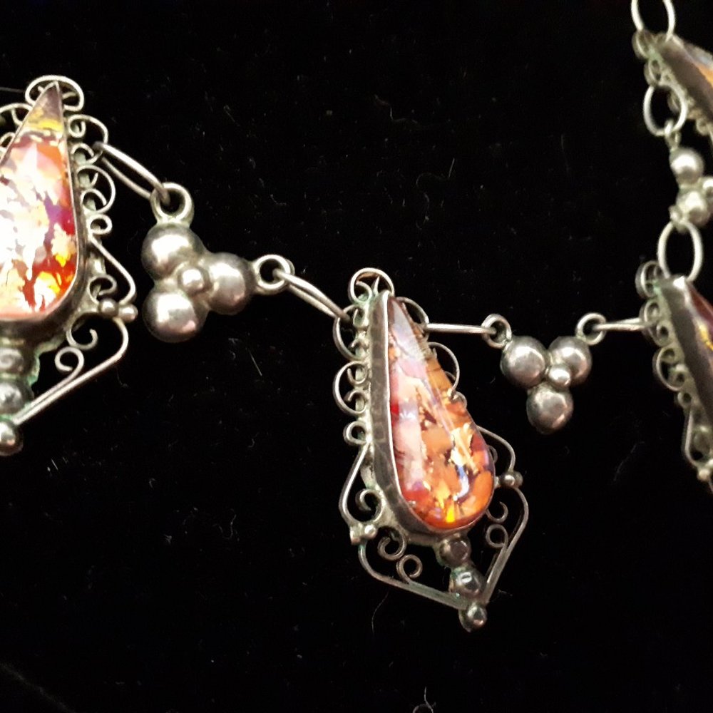 1940's Mexico Handmade 925 Silver Demi Parure - Picture 14 of 16